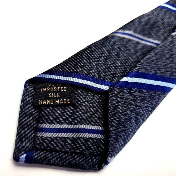 BCBG Maxazria Gray Silk Tie Woven Striped - Picture 5 of 6